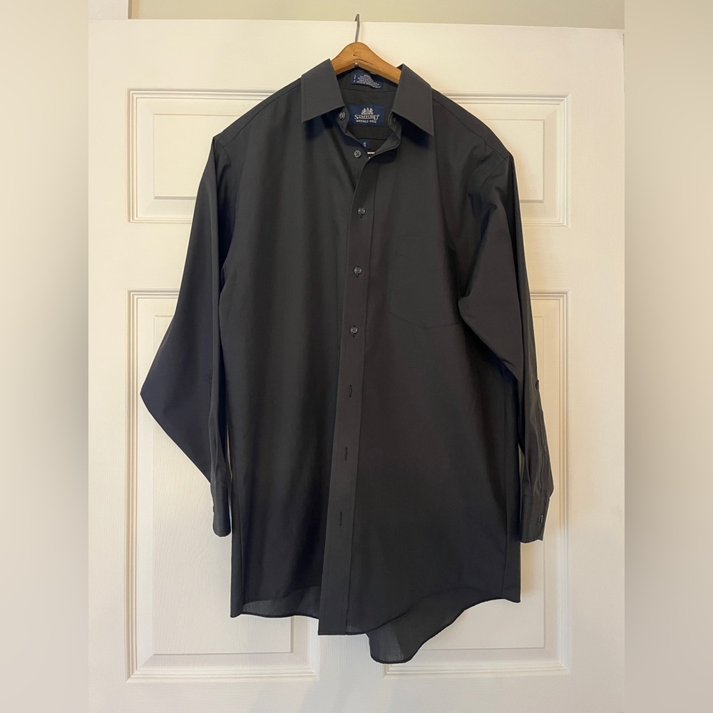 Stafford Men's Black Long-Sleeve Dress Shirt